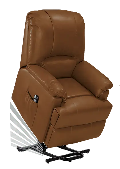 SUPPORT SENIOR, křeslo masážní, polohovací, PU brandy